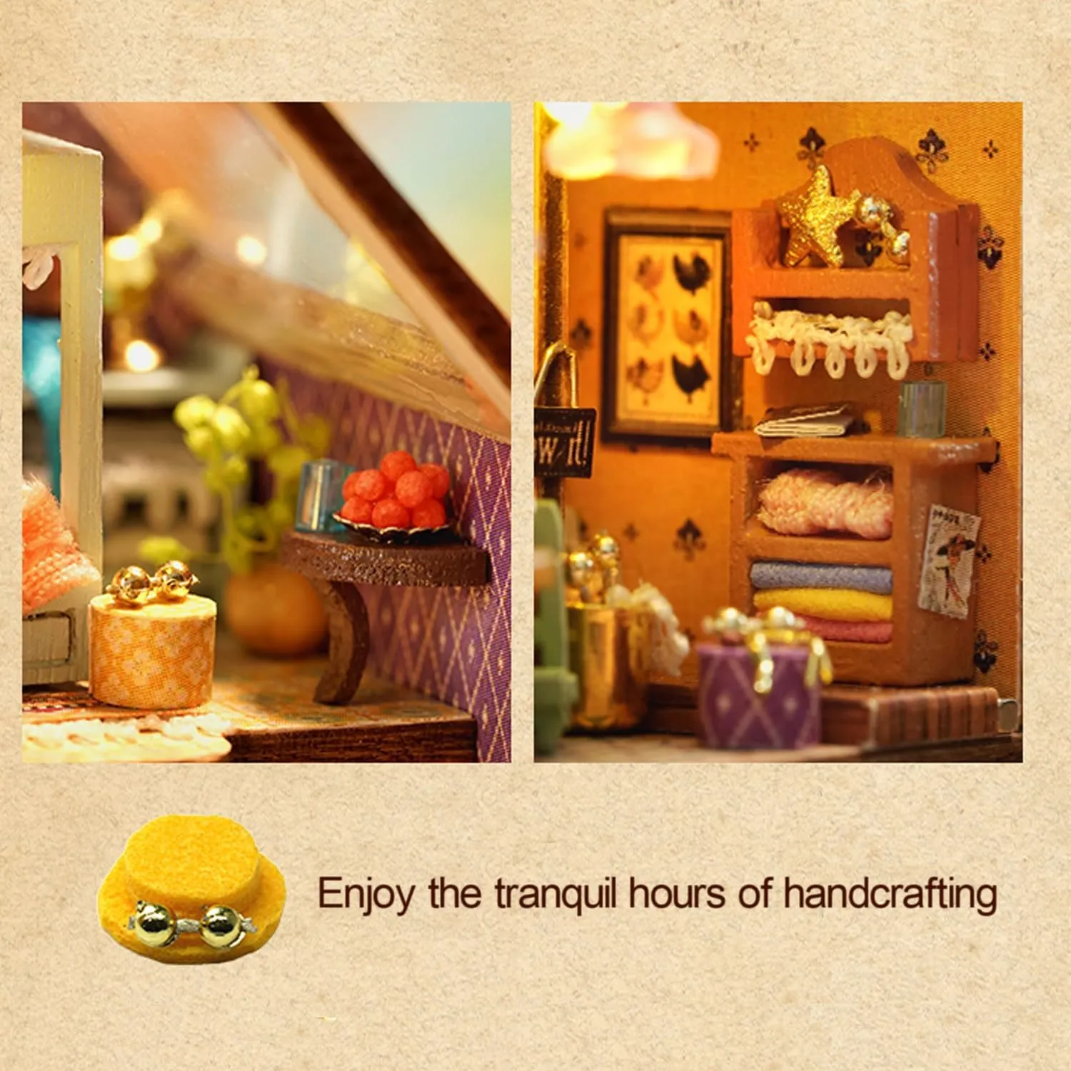 MAGQOO DIY Miniature Dollhouse Kit with Furniture 1:100 Scale Creative Room Mini Wooden Doll House Accessories DIY Miniature House Kit(Avas Workshop)