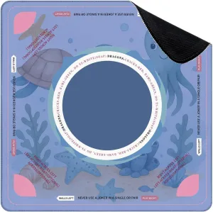 Mahjong Mat for Table animals octopus fish sea turtle starfish coral shell ocean Underwater 31.5" x 31.5" Non-Slip Noise-Reducing Game Mat Premium Mahjong Accessories for Poker Dominoes Board Games