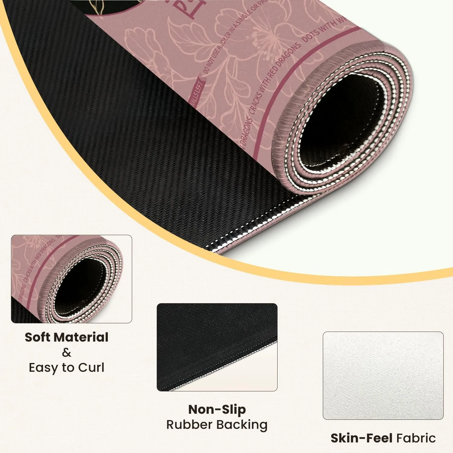 Mahjong Mat for Table fish japanese chinese design sketch ink paint style seamless 31.5" x 31.5" Non-Slip Noise-Reducing Game Mat Premium Mahjong Accessories for Poker Dominoes Board Games