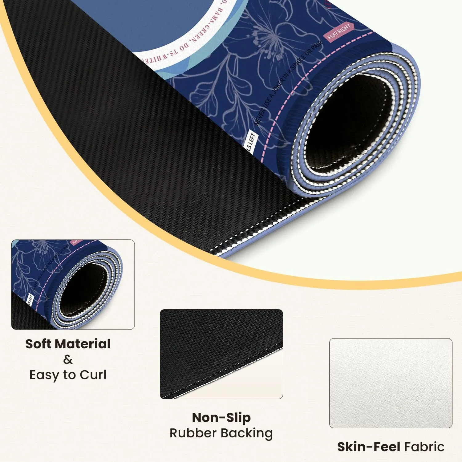Mahjong Mat for Table fish japanese chinese design sketch ink paint style seamless 31.5" x 31.5" Non-Slip Noise-Reducing Game Mat Premium Mahjong Accessories for Poker Dominoes Board Games
