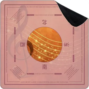 Mahjong Mat for Table Music Theme Poster Treble Clef Abstract Musical Staff 31.5" x 31.5" Non-Slip Noise-Reducing Game Mat Premium Mahjong Accessories for Poker Dominoes Board Games