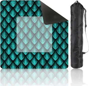 Mahjong Mat for Table Seamless Texture Dragon Scales Skin 3D 31.5" x 31.5" Non-Slip Noise-Reducing Game Mat Premium Mahjong Accessories for Poker Dominoes Board Games