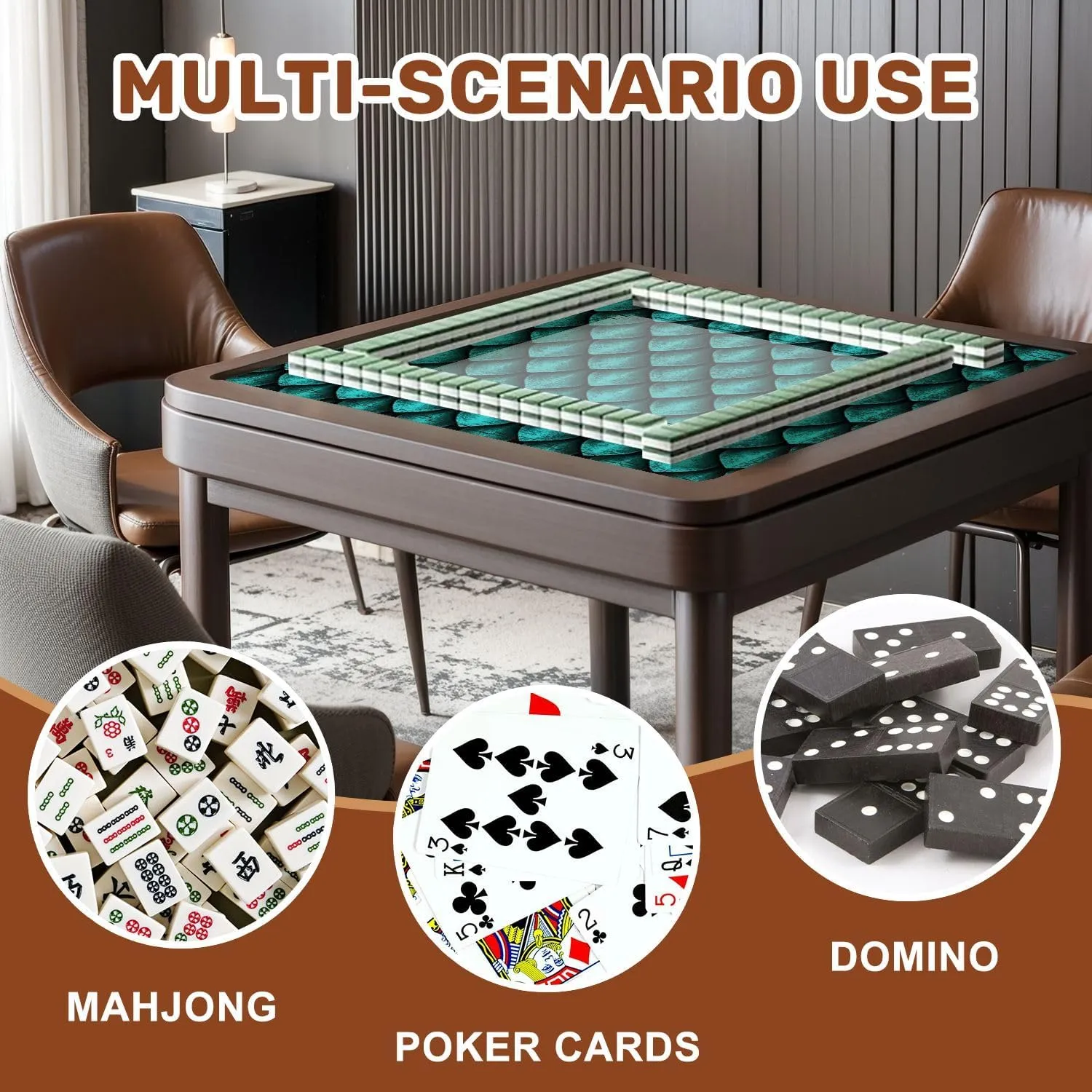 Mahjong Mat for Table Seamless Texture Dragon Scales Skin 3D 31.5" x 31.5" Non-Slip Noise-Reducing Game Mat Premium Mahjong Accessories for Poker Dominoes Board Games