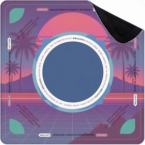 Mahjong Mat for Table Inspired by 80s Scene Wave retrowave Music 31.5" x 31.5" Non-Slip Noise-Reducing Game Mat Premium Mahjong Accessories for Poker Dominoes Board Games