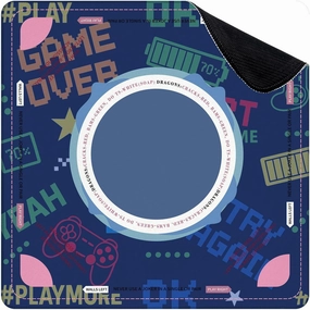 Mahjong Mat for Table seamless abstract pixel game style words for boys Textiles print t 31.5" x 31.5" Non-Slip Noise-Reducing Game Mat Premium Mahjong Accessories for Poker Dominoes Board Games