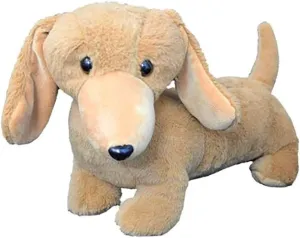 Make Your Own Stuffed Animal Cuddly Soft Weiner The Dachshund 16 inch Kit with Cute Backpack. No Sewing Required