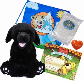 Make Your Own Stuffed Animal "Shadow the Black Labrador" - No Sew - Kit With Cute Backpack!