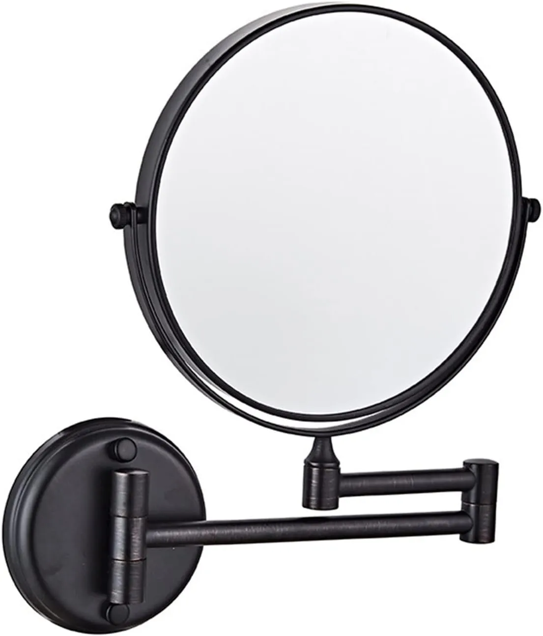 Makeup Mirror Double-Sided Magnifying Makeup Mirror 8" Diameter 3X Magnification Tabletop Mirror with 360 Rotation Adjustable Wall Mounted (Color : Gold)