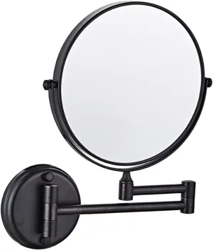 Makeup Mirror Double-Sided Magnifying Makeup Mirror 8" Diameter 3X Magnification Tabletop Mirror with 360 Rotation Adjustable Wall Mounted (Color : Gold)