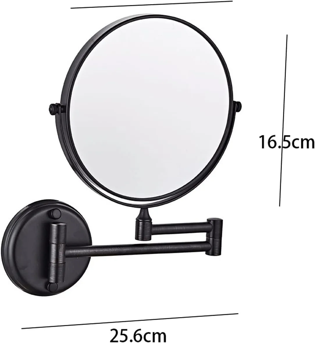 Makeup Mirror Double-Sided Magnifying Makeup Mirror 8" Diameter 3X Magnification Tabletop Mirror with 360 Rotation Adjustable Wall Mounted (Color : Gold)