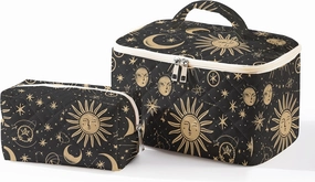 Makeup Bag,Travel Toiletry Organizer,Cute Quilted Cotton Cosmetic Pouch,Portable Make Up Bags For Women Friendship Gift Set