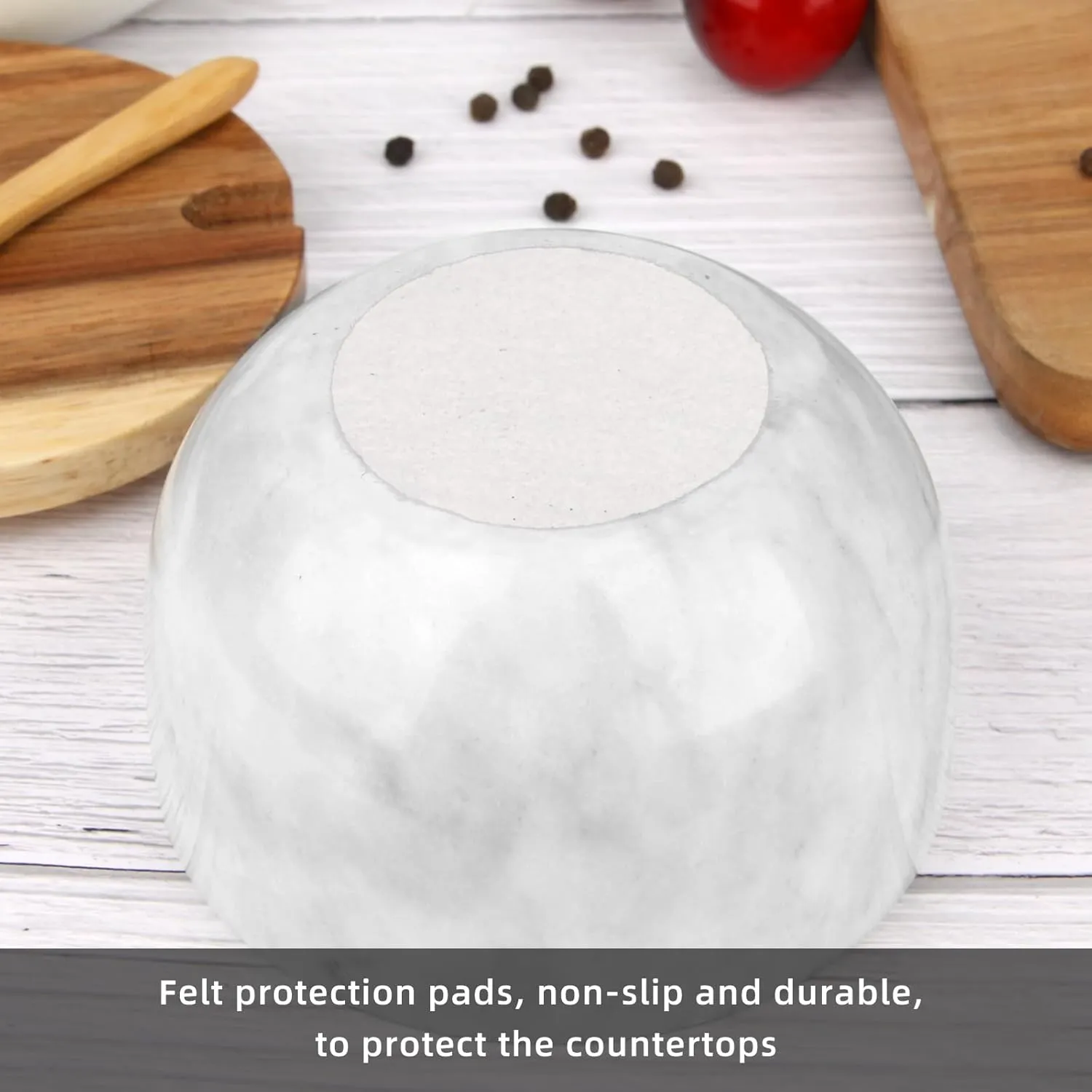 Marble Salt Cellar Box with Wood Lid & Spoon, Modern White Stone Salt or Pepper Sugar Spice Seasoning Bowl Container Jar Holder Well Keeper Dish Pig Crock for Kitchen