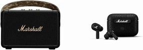 Marshall Kilburn II Bluetooth Portable Speaker - Black & Brass & Motif True Wireless Noise Canceling Headphones, Black