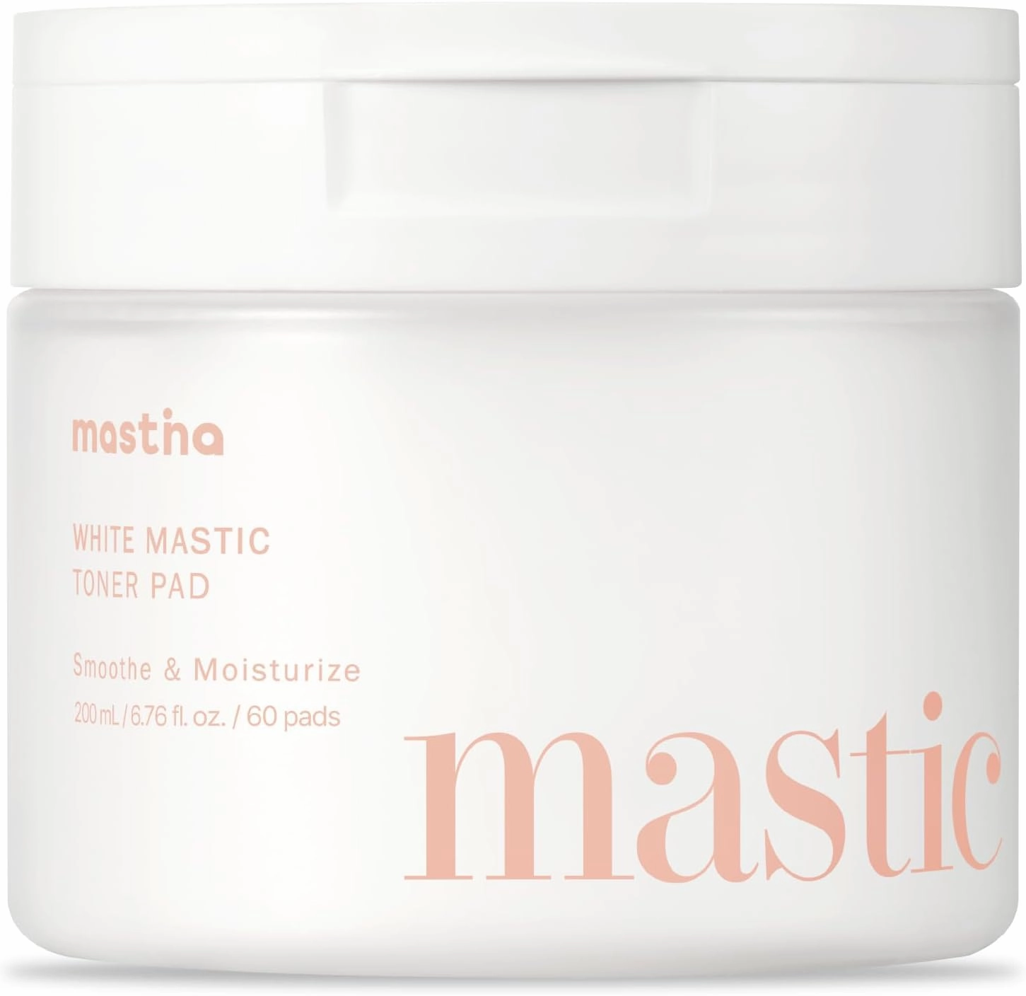 MASTINA White Mastic Toner Pad (60 Count) 100% Vegan Cotton Rounds. Improve Skin Texture & Remove Residual Impurities