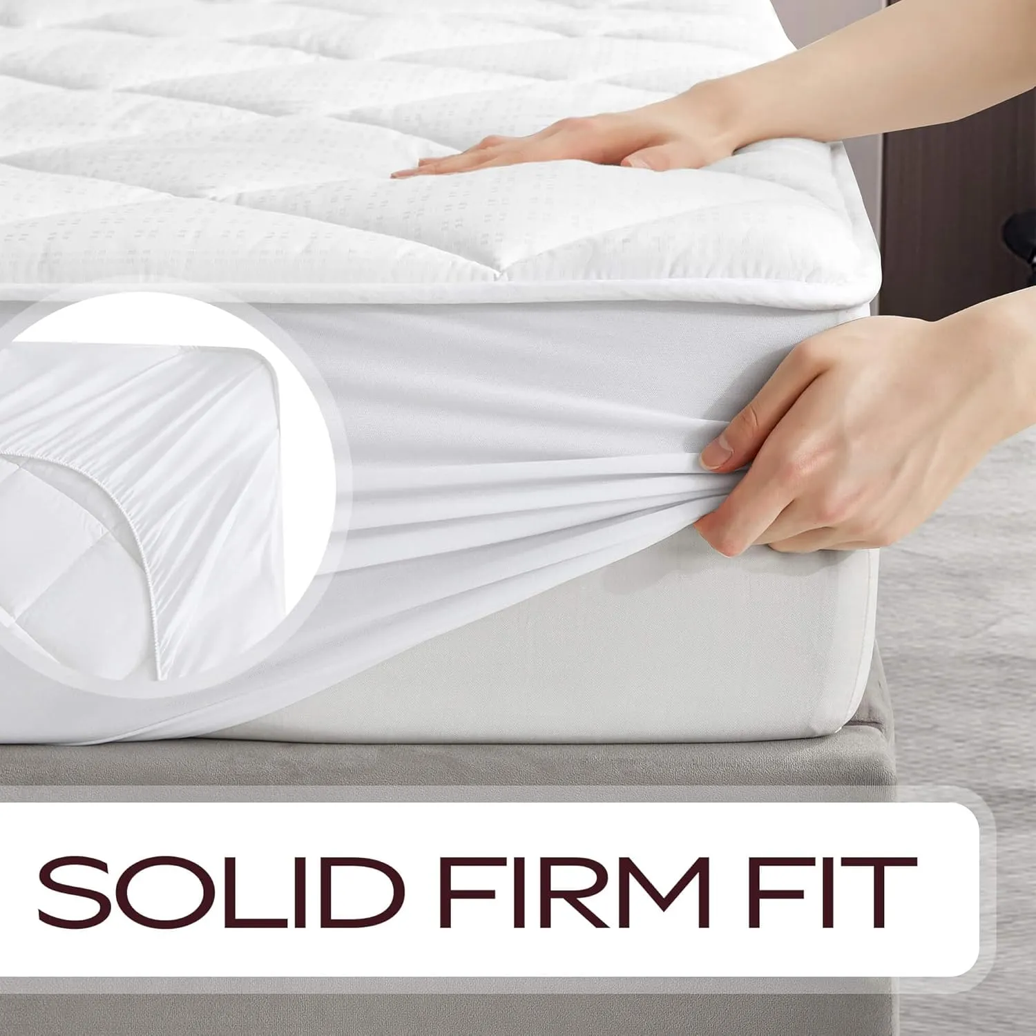 MAXI King Size Mattress Pad - Luxurious Cotton Sateen Mattress Protector - Soft, Comfortable, and Breatheable Mattress Cover - Mattress Pad Protects Mattress from Dust, Dirt, Spills, and Stains.