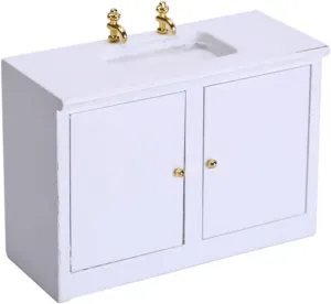 Milisten 2 pcs Mini Wash Basin Model Set Small House Accessory for Dollhouses Cute White Bathroom Sink Decoration for Miniature Play and Projects