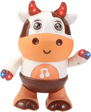 Milisten Electric Music Portable Plaything Interesting Compact Cow Shaped Wear-Resistant Cow Shaped Wear-Resistant Music Compact Brown Plastic