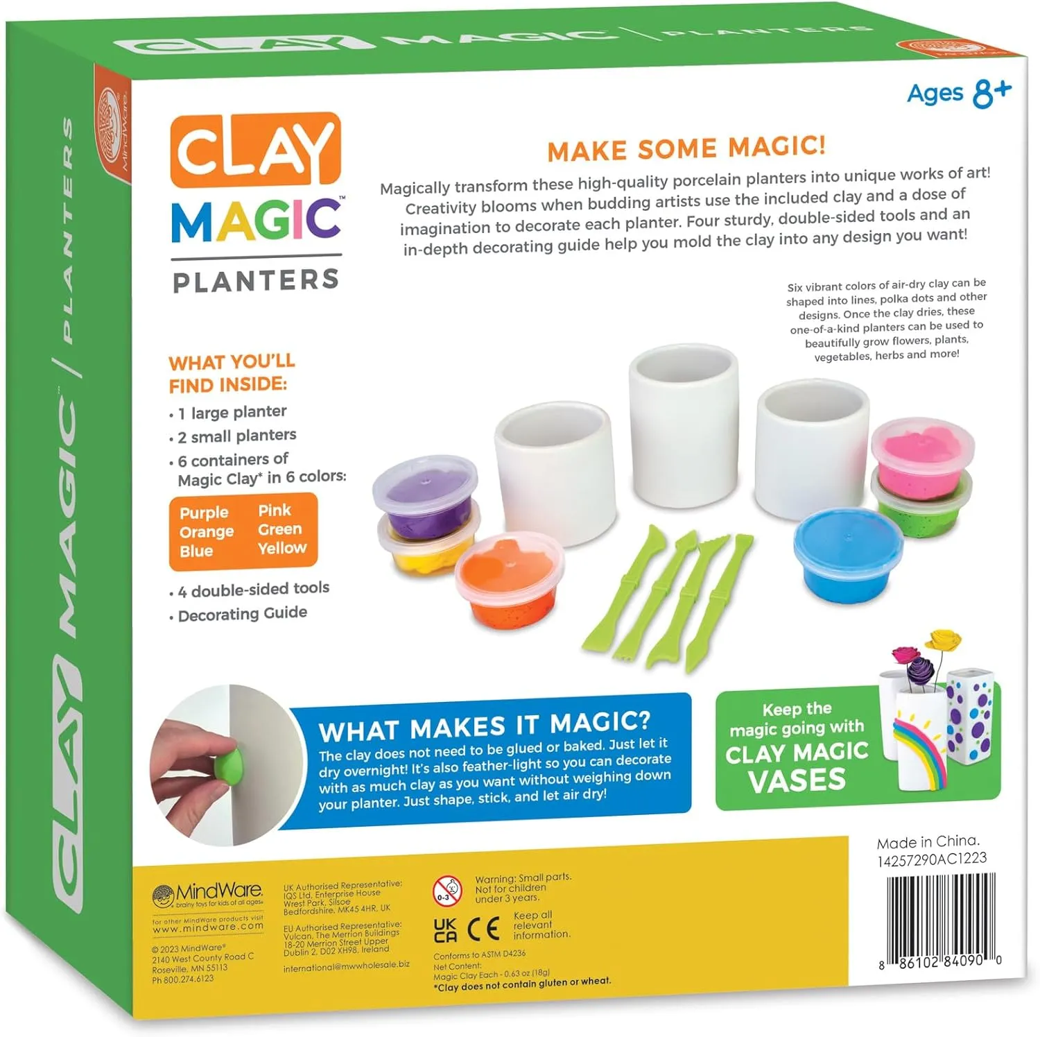Mindwares Clay Magic Planters Craft Kit