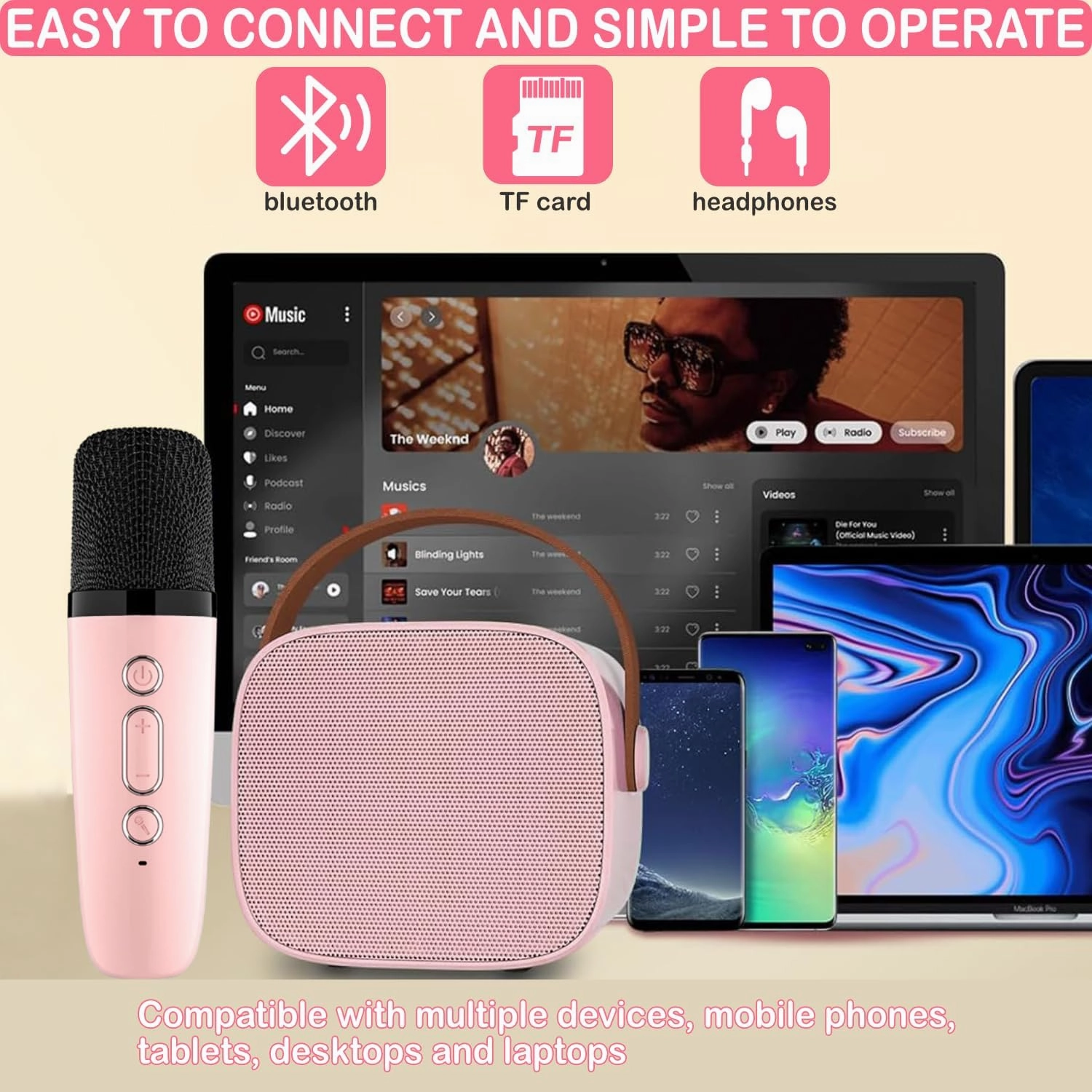 Mini Karaoke Machine for Kids & Adult, 4-12 Years Old Girls Christmas Birthday Gift for Girls & Boys, Karaoke Toys Gifts for Girls Ages 4, 5, 6, 7, 8, 9, 10, 12  Year Old Birthday Party
