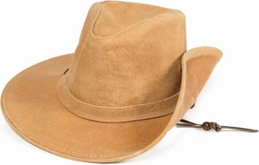 Minnetonka Women’s Aussie Hat-Waterproof Hat Designed with Distressed Ruff Leather, Adjustable Chin Strap and Side Snap