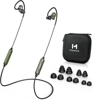 MIPEACE Bluetooth Hearing Protection,Work Ear Plug Headphones,25dB Noise Reduction,19  Hour Battery,IPX5 Waterproof, Ear Protection for Mowing Safety Construction