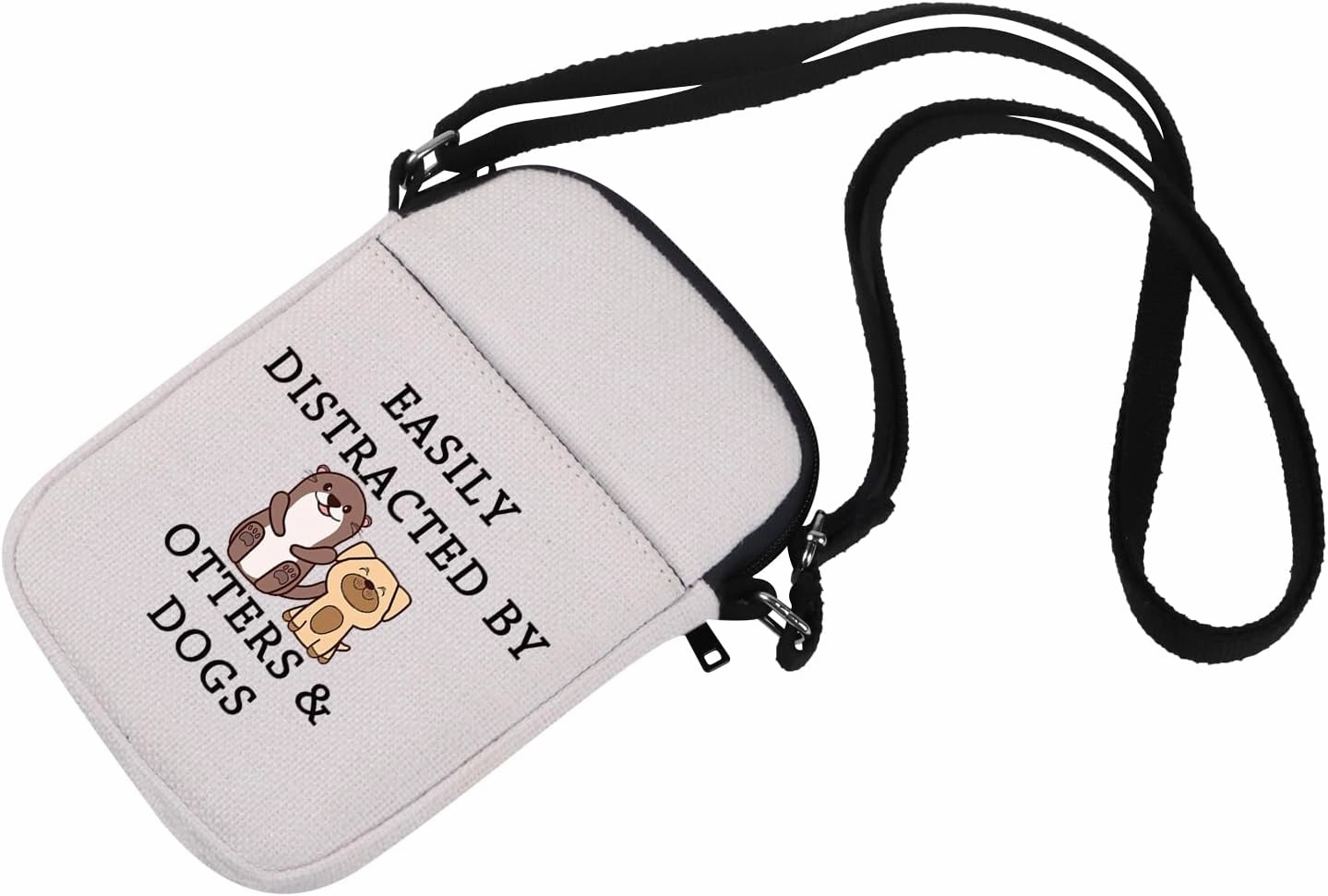 MNIGIU Otter Gift Dog Lover Makeup Bag Easily Distracted by Otters and Dogs Zipper Pouch Bag Gift (OTTTERSCrossbody)