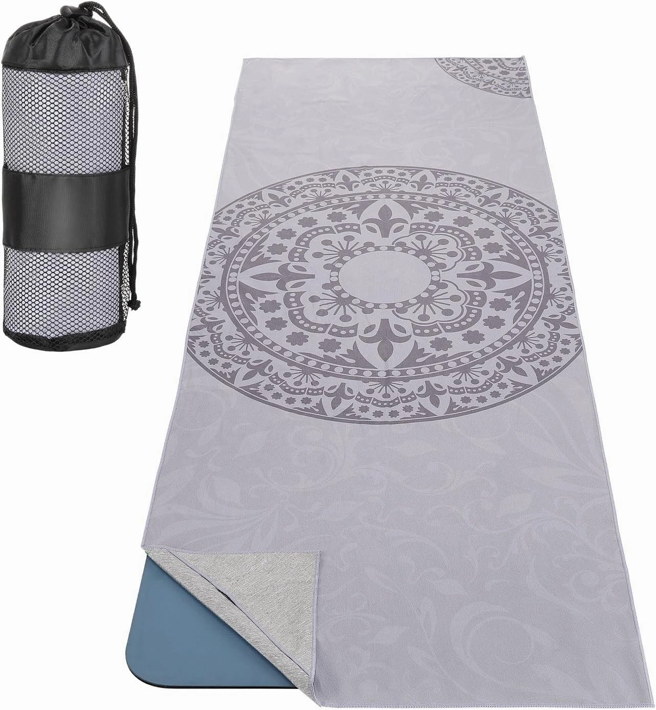 MoKo Yoga Towel, Non Slip Hot Yoga Mat Yoga Blanket Printing Pattern Quick Dry with Corner Pocket for Bikram, Pilates, Gym Workout, Outdoor Picnic