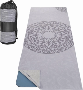MoKo Yoga Towel, Non Slip Hot Yoga Mat Yoga Blanket Printing Pattern Quick Dry with Corner Pocket for Bikram, Pilates, Gym Workout, Outdoor Picnic