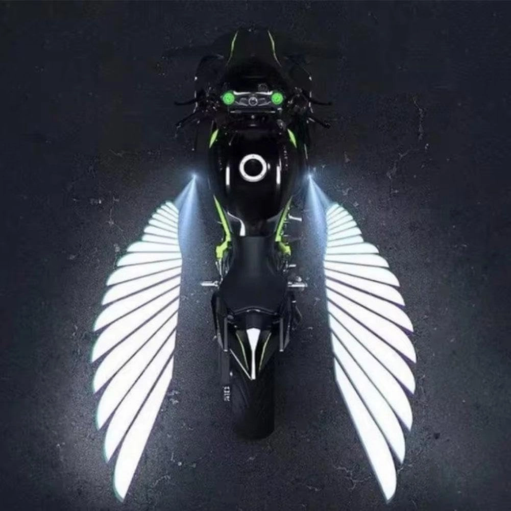 Motorcycle Angel Wings Projection Light Kit, 2Pcs Motorcycle LED Angel Wing Motorcycle Underglow Wing Shadow LED Projector Light Motorcycle Lamp Shadow Welcome Light