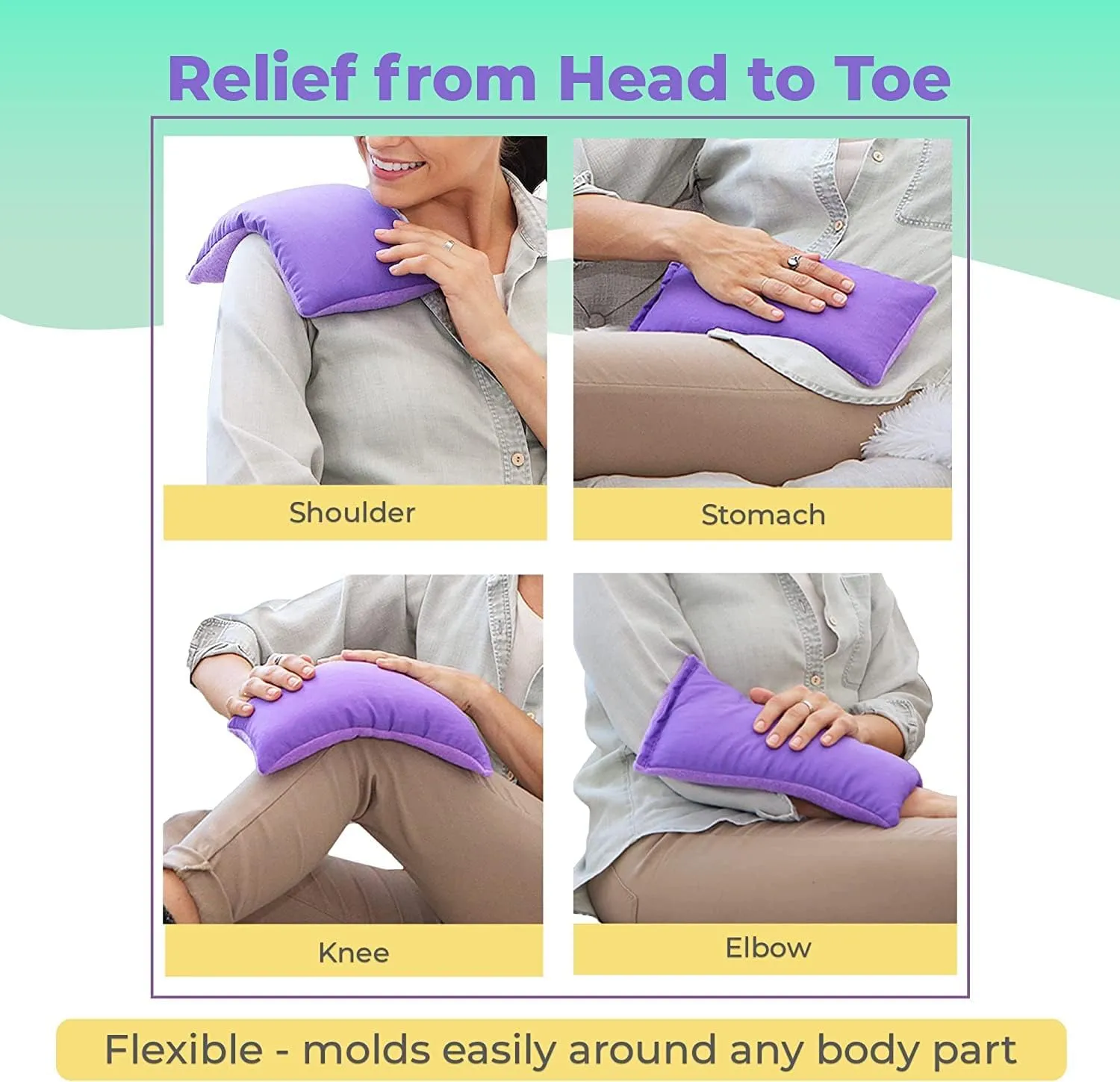 My Heating Pad Microwave Heating Pad - Moist Microwavable Heating Pads for Joints and Muscles Relief - Microwave Hot Pack Heat Pad for Cramps - Chilled or Heated Pad Therapy - Purple - Lavender Scent
