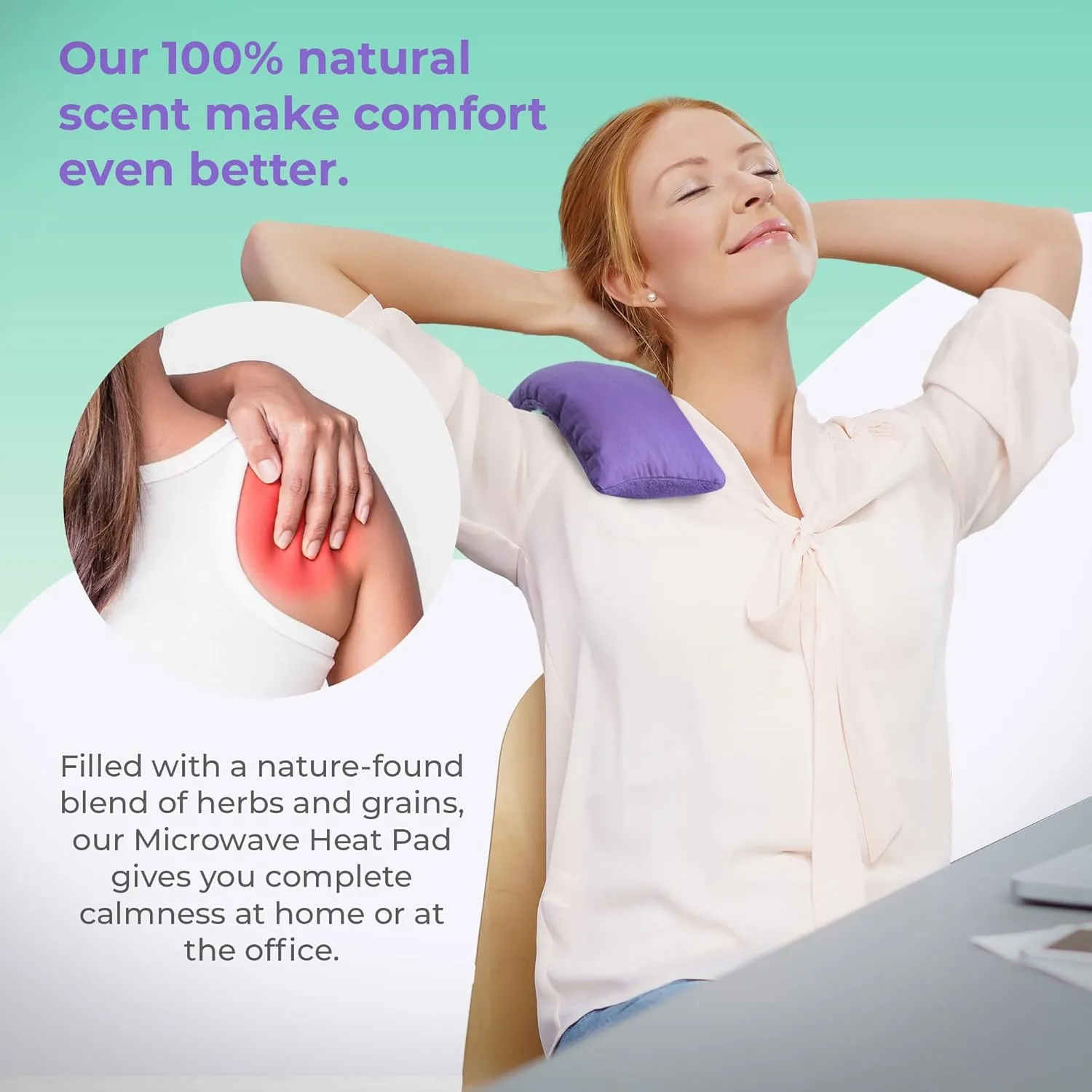 My Heating Pad Microwave Heating Pad - Moist Microwavable Heating Pads for Joints and Muscles Relief - Microwave Hot Pack Heat Pad for Cramps - Chilled or Heated Pad Therapy - Purple - Lavender Scent