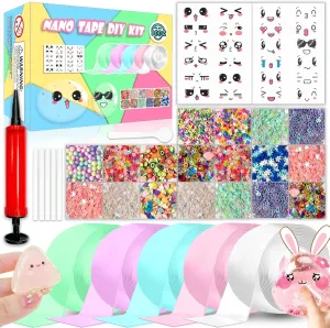 Nano Tape Bubble Kit, Color Double Sided Tape Elastic Bubbles DIY Craft Kit, Squishy Ball, Party Favors and Fidget Toys for Girls, Boys, Kids,Christmas Stocking Stuffers, 5PCS