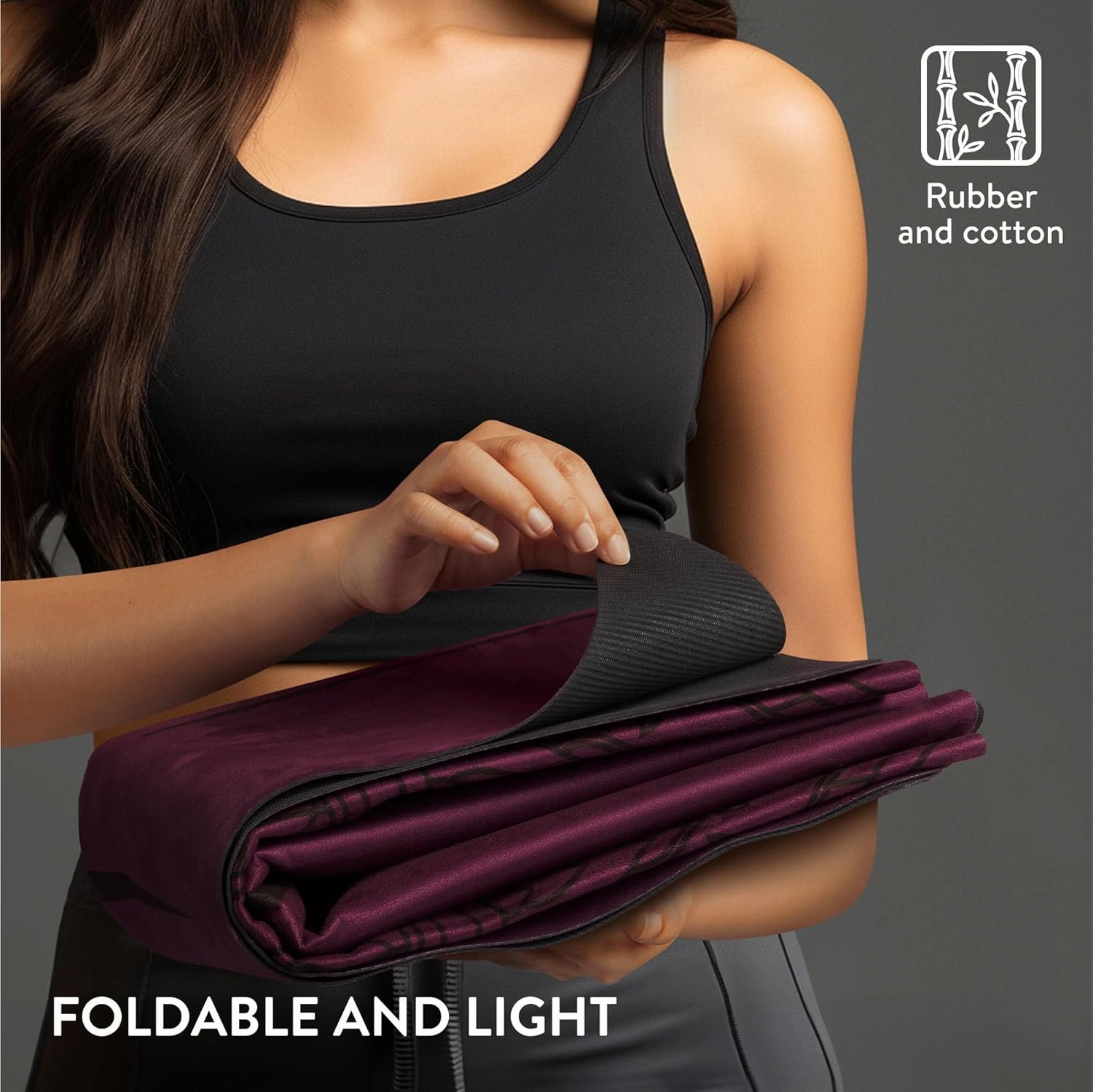 Navaris Foldable Yoga Mat for Travel - 1/16" (1.5mm) Thick Exercise Mat for Pilates, Workout, Gym, Fitness - Non-Slip Folding Portable Mat