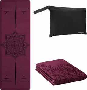 Navaris Foldable Yoga Mat for Travel - 1/16" (1.5mm) Thick Exercise Mat for Pilates, Workout, Gym, Fitness - Non-Slip Folding Portable Mat