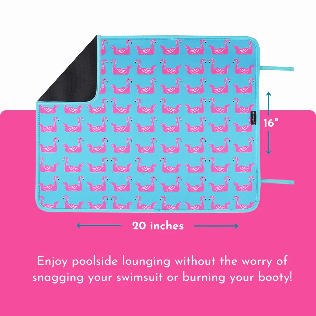 Neoprene Poolside Seating Mats: Flamingo Floats