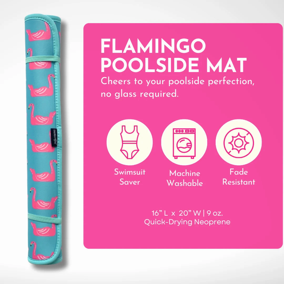 Neoprene Poolside Seating Mats: Flamingo Floats