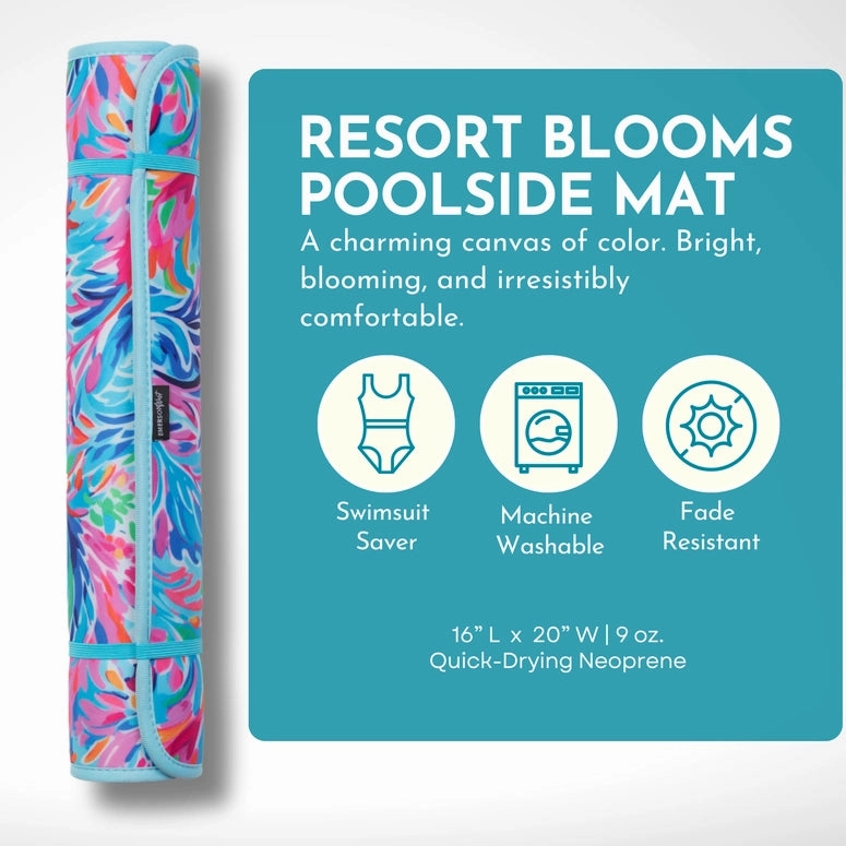 Neoprene Poolside Seating Mats-Tropical Blooms