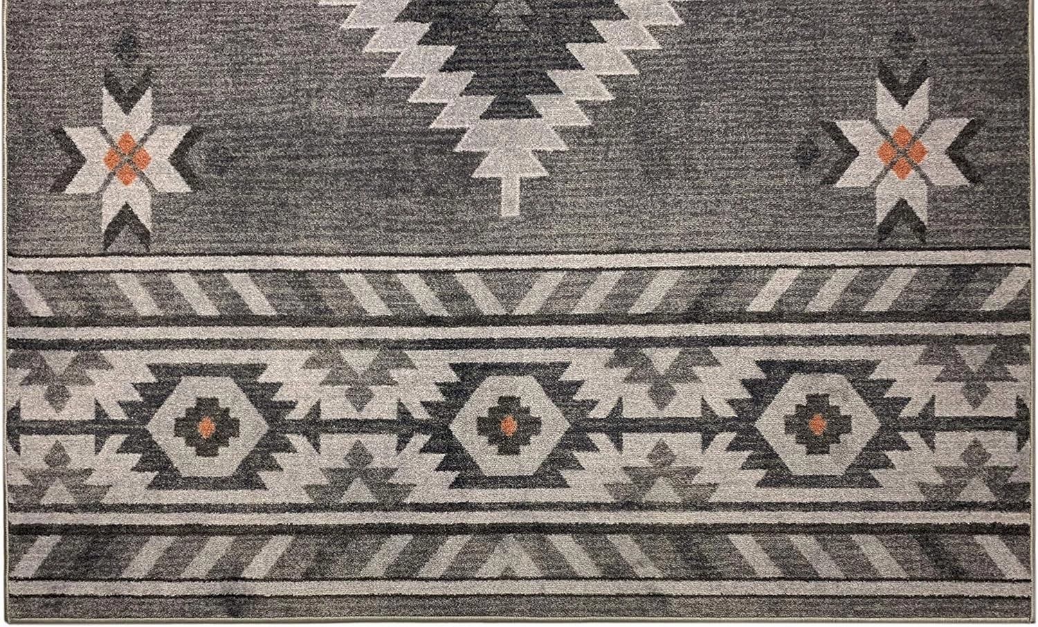 Nevita Collection Southwestern Native American Design Area Rug Rugs Geometric (Southwestern Grey, 5 x 7)