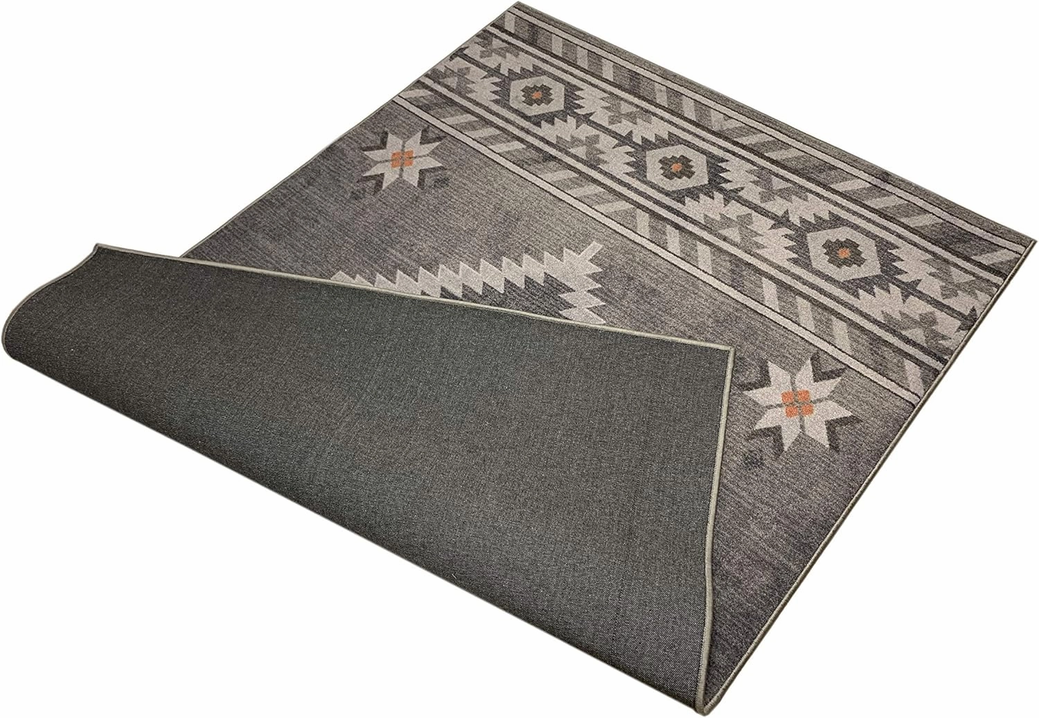 Nevita Collection Southwestern Native American Design Area Rug Rugs Geometric (Southwestern Grey, 5 x 7)