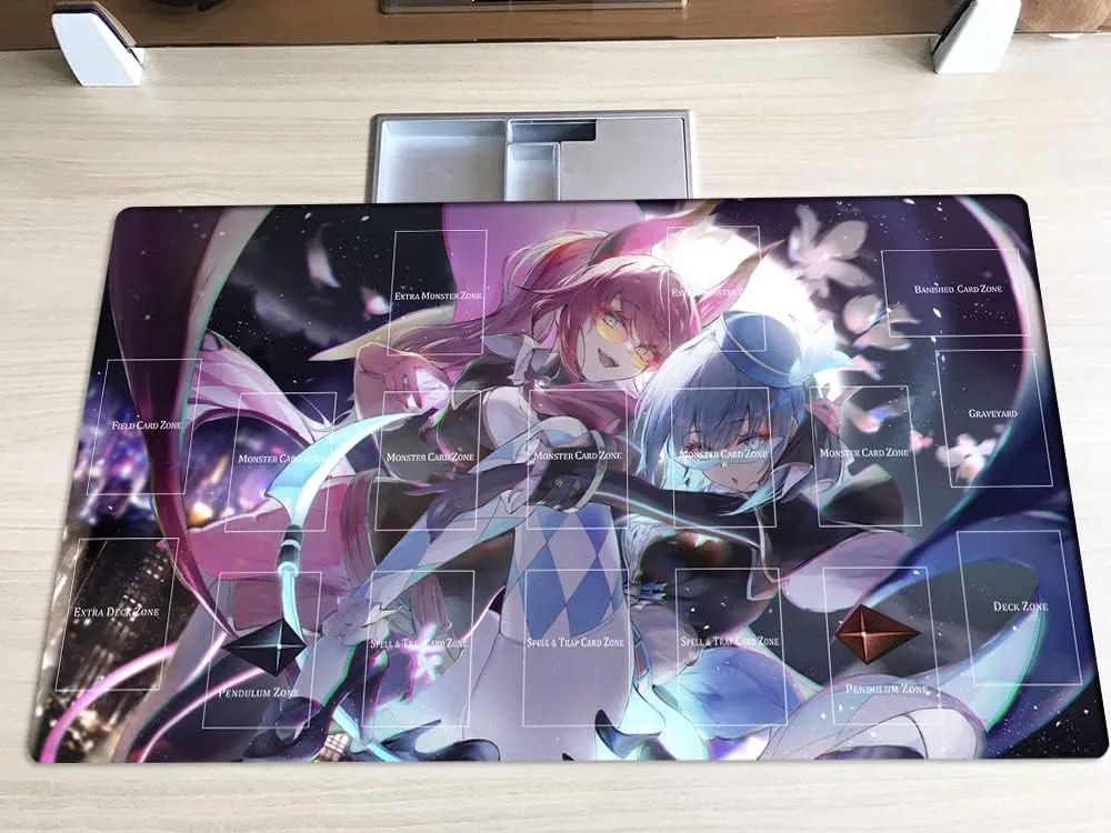 New Mlikemat Duel Playmat Evil Twins Ki-sikil & Lil-la TCG CCG Trading Card Game Mat Free Bag (ZD014-608)