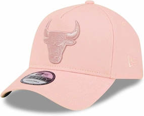New Era Chicago Bulls 9FORTY A-Frame Pink Color Pack Snapback Cap, Adjustable Hat