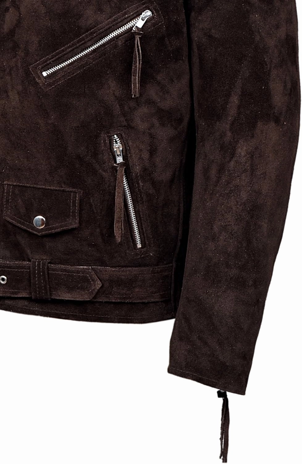 New Men's Brando Brown Suede Men's Classic Motorcycle Biker Real Leather Jacket