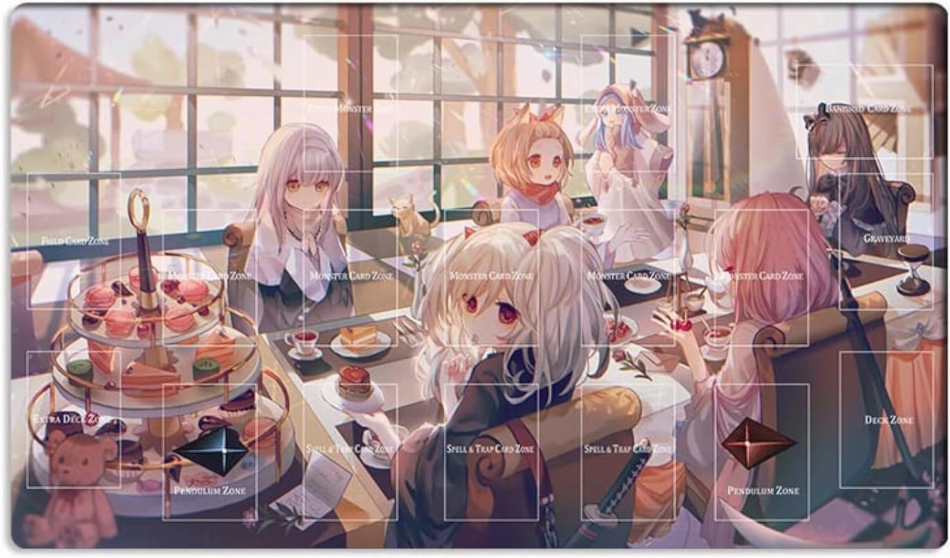 New Playmat Ghost Sisters CCG TCG Trading Card Game Mat with Zones   Free Bag (ZD014-634-A)