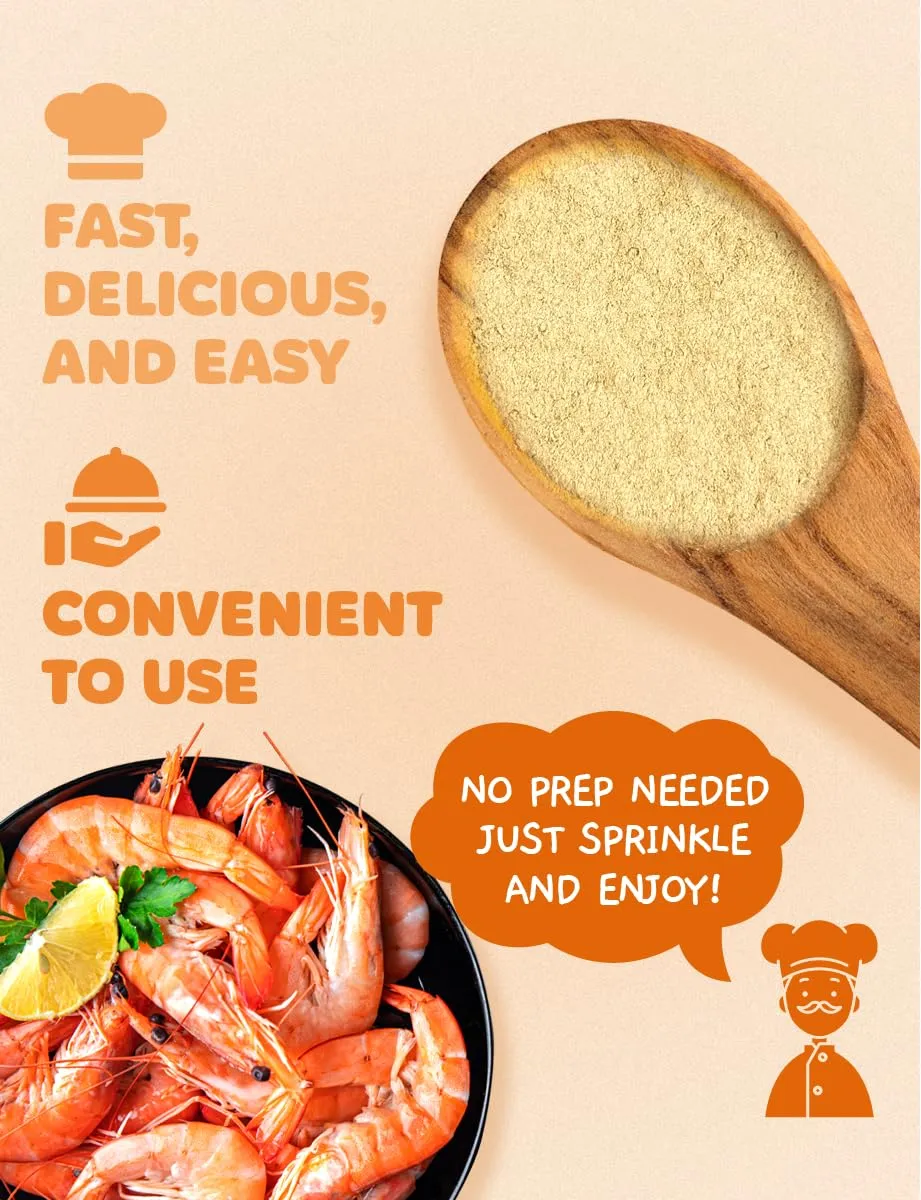 NICE WITCH'S Korean 100% Pure Natural Seasoning 8oz / 227g - Shrimp Powder, MSG Free, Authentic Thai & Southeast Asian Flavor, Pad Thai, Tom Yum Goong, Khao Pad 새우분말 (Shrimp)