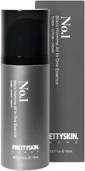 No.1 Black Homme All-in-One Essence for Men – 3.71 fl.oz | Toner Lotion Cream in One | Lightweight Face Moisturizer with Hyaluronic Acid & Natural Extracts | Fast-Absorbing Daily Skincare