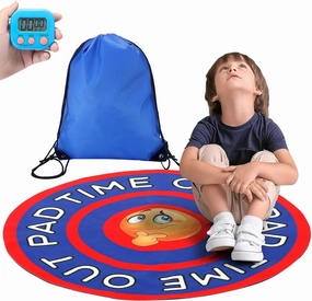 Nuanchu Portable Parenting Time out Mat with Timer 24'' Floor Seating for Classroom, Alternative to Time out Chair for Toddlers, Calm Down Corner Rug, Enhances Discipline and Fosters Positive Behavior