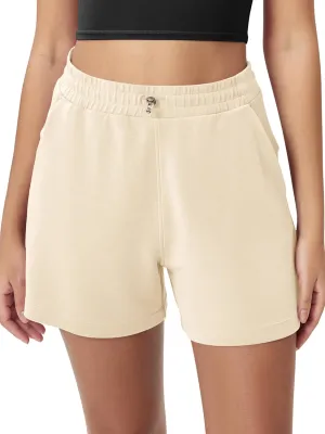 ODODOS Modal Soft Relaxed Shorts for Women Adjustable Shockcord High Waist Casual Shorts with Pockets