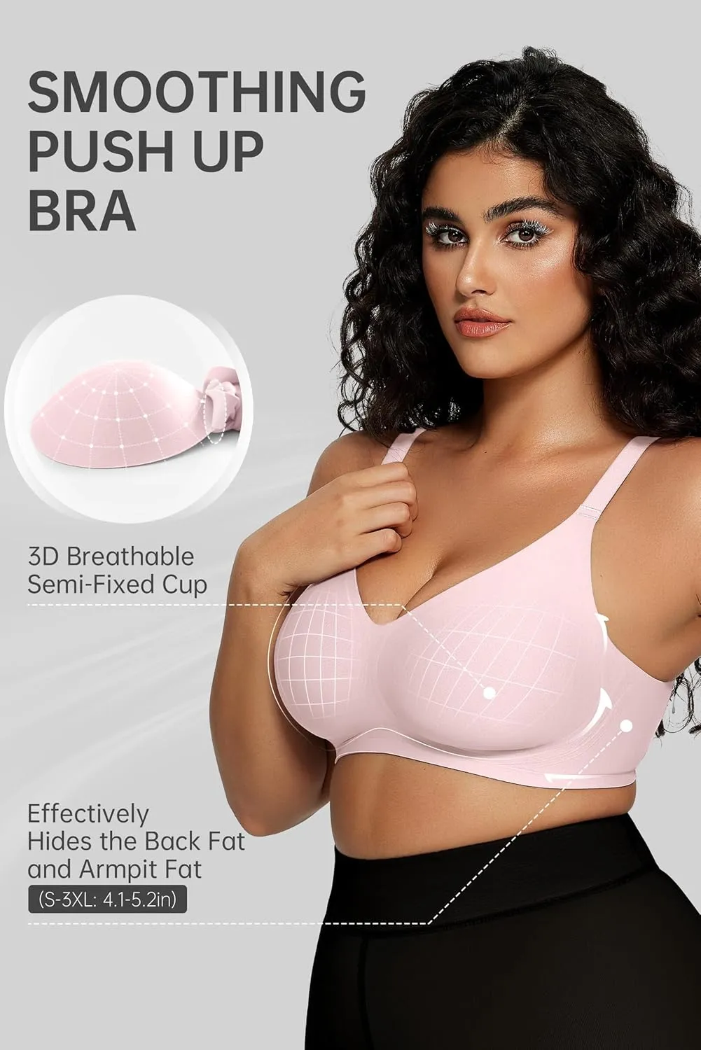 OEAK Women Comfortable Push Up Bras Wireless Seamless Full Coverage Bralette Buttery Soft Everyday Tshirt Bra Convertible Bra