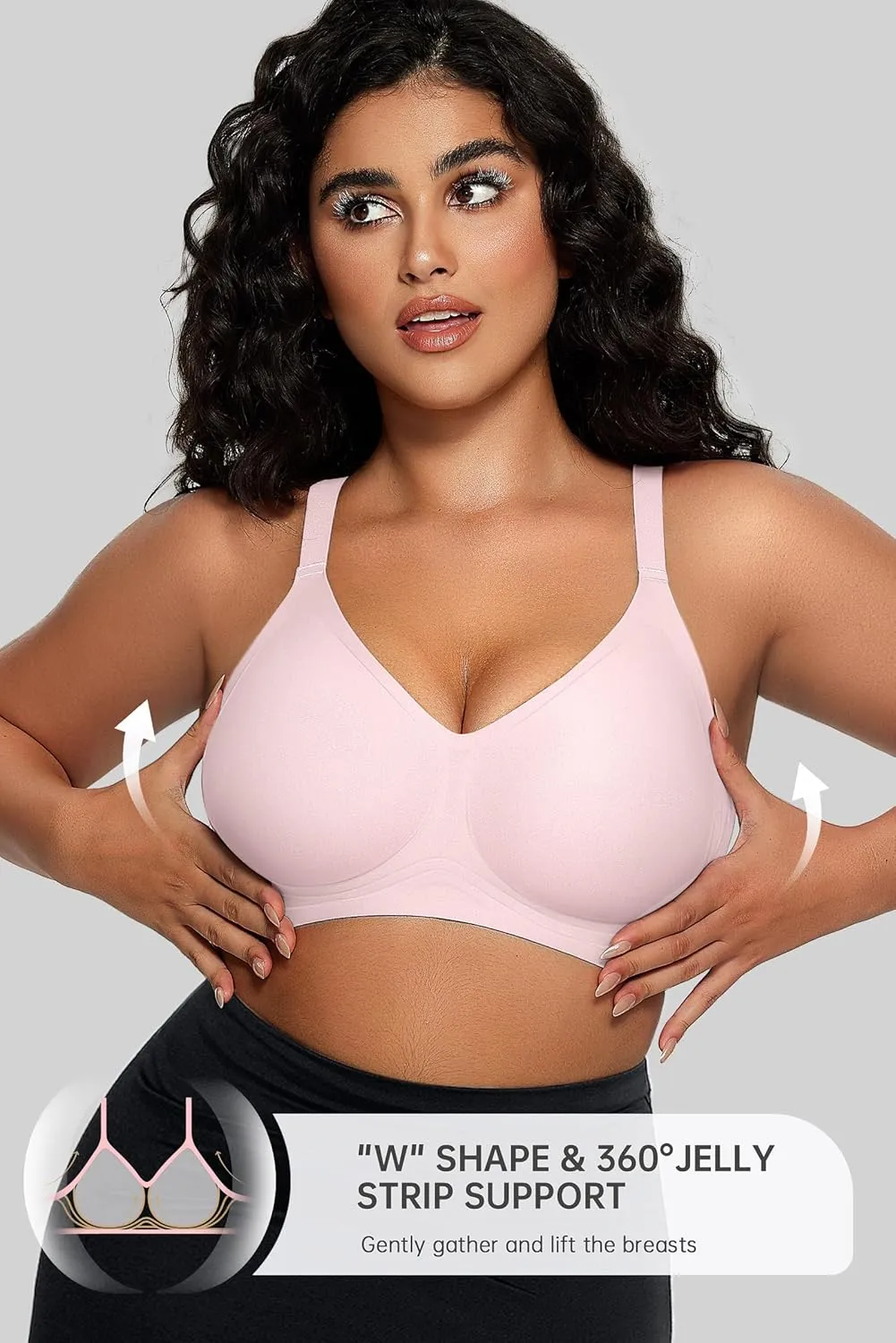 OEAK Women Comfortable Push Up Bras Wireless Seamless Full Coverage Bralette Buttery Soft Everyday Tshirt Bra Convertible Bra