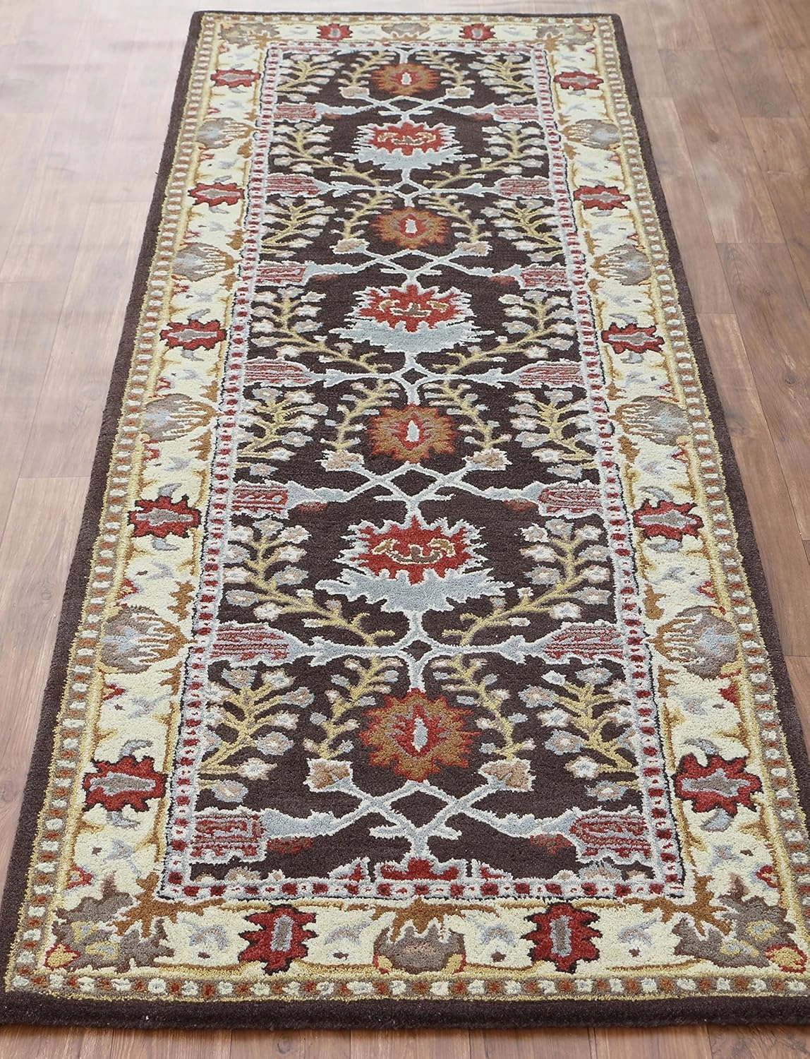 Old Hand Made Barista Floral Traditional Oriental Style Woolen Area Rugs & Carpets (2.6 x 9' Runner)